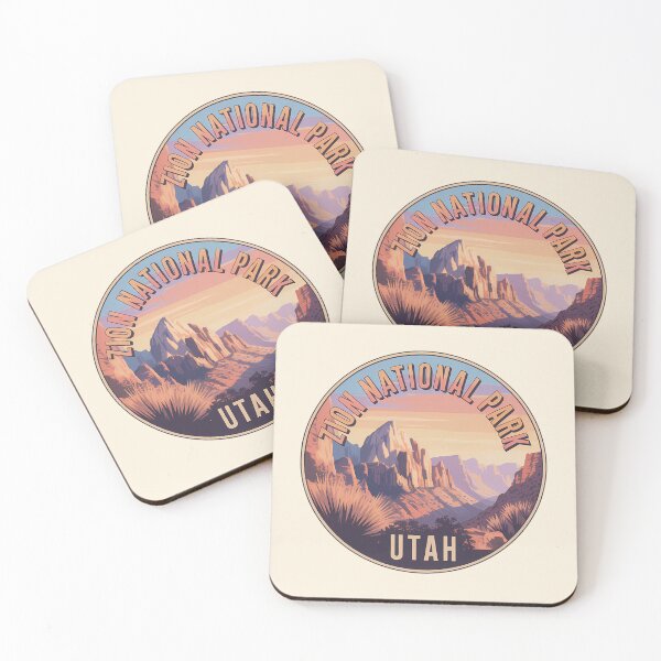 Item preview, Retro Sunset Zion National Park Utah Sticker designed and sold by Horizon Tales.