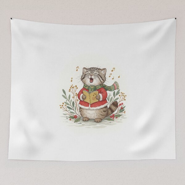 Item preview, Christmas Caroling Pallas’s Cat designed and sold by Pasteltone.