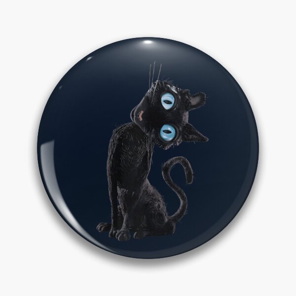 Item preview, Creepy Cute Black Cat Blue Eyes Oddly Adorable Feline Halloween Aesthetic Art designed and sold by HarinDonreka.