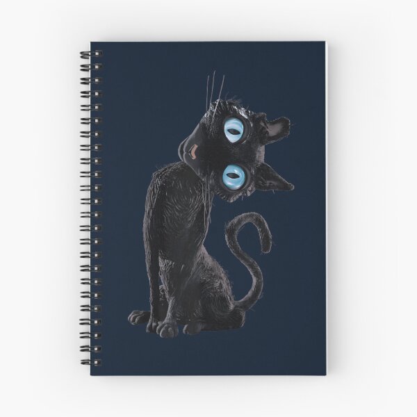 Item preview, Creepy Cute Black Cat Blue Eyes Oddly Adorable Feline Halloween Aesthetic Art designed and sold by HarinDonreka.