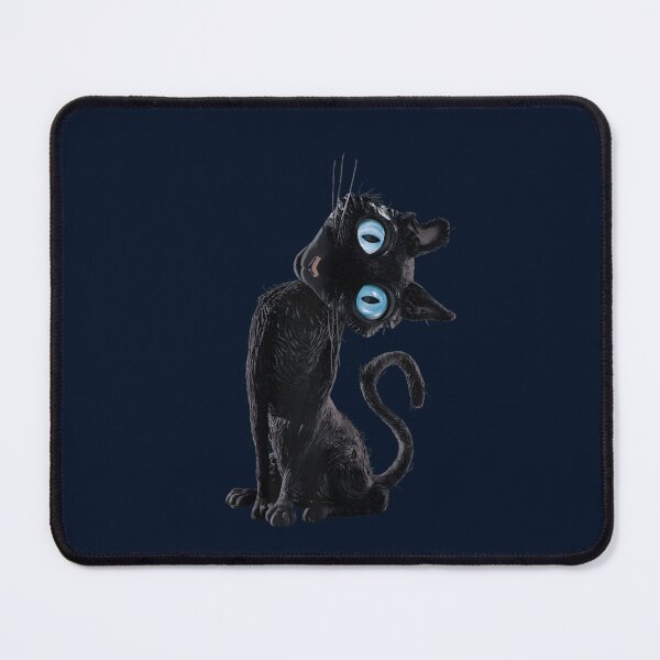 Item preview, Creepy Cute Black Cat Blue Eyes Oddly Adorable Feline Halloween Aesthetic Art designed and sold by HarinDonreka.