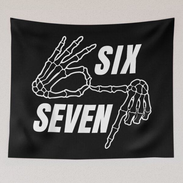 Item preview, Six Seven Skeleton Hand Sign Cool Spooky Halloween Bones Aesthetic Design designed and sold by HarinDonreka.