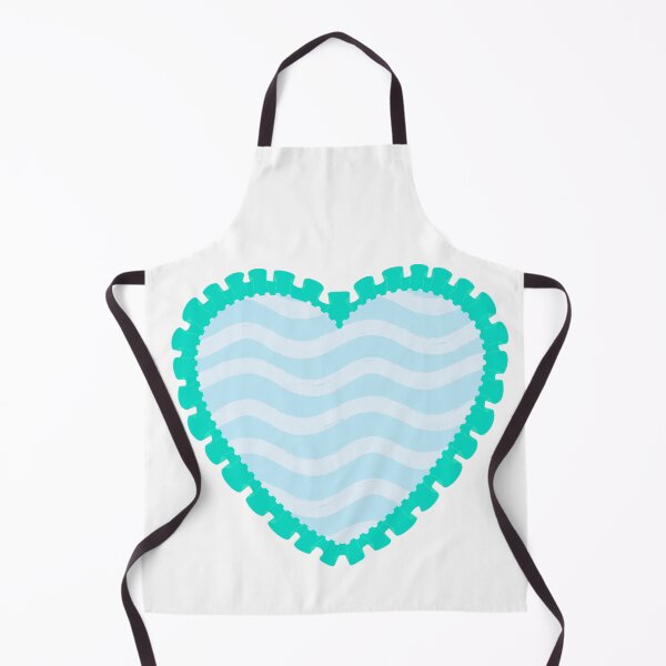 Item preview, Blue heart with wavy pattern and cyan frilly border  designed and sold by priyankajustine.