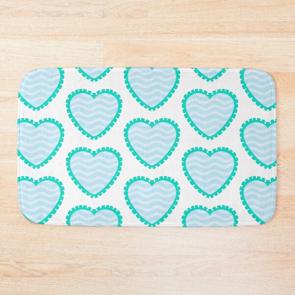 Item preview, Blue heart with wavy pattern and cyan frilly border  designed and sold by priyankajustine.