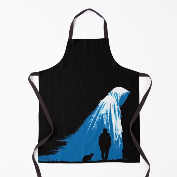 Item preview, Halloween Ghost with Cat | Mysterious Blue Cloak Spirit | Spooky Dark Fantasy Art designed and sold by CrunchyGoats.