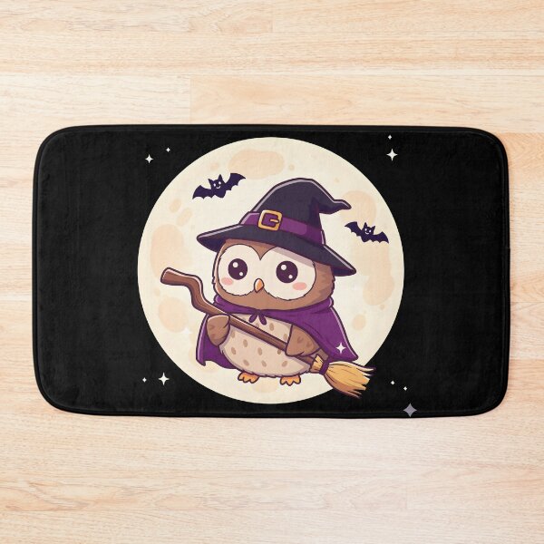 Item preview, “Kawaii Witch Owl Under Full Moon – Cute Halloween Magic Design” designed and sold by NatureNookTees.