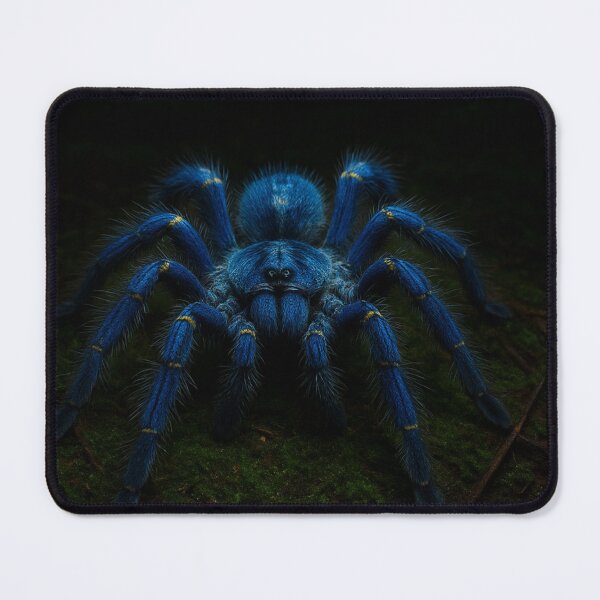 Item preview, Gooty Sapphire Tarantula in Forest – Rare Blue Spider Wildlife designed and sold by NocturnalNook.