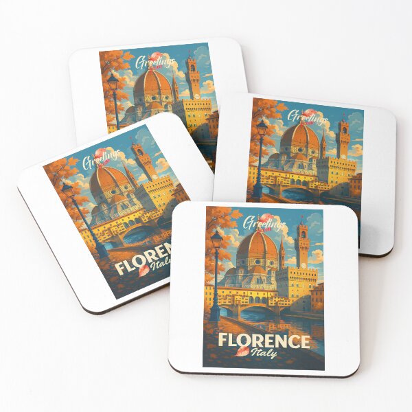 Item preview, 4 Greetings From Florence - Italy - Retro Autumn Dreams designed and sold by lauren-cekhan.