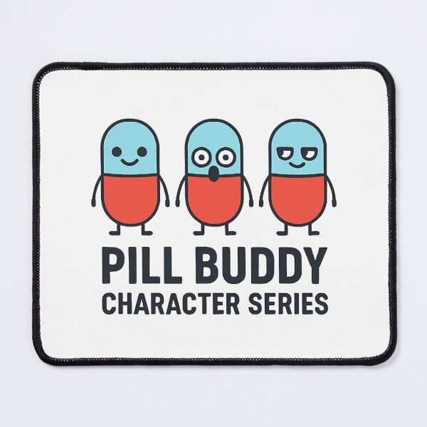 Item preview, Pill Buddy Shirt — Cute Pill Character Tee (Calm, Shocked, Smug) designed and sold by Hptrendz.
