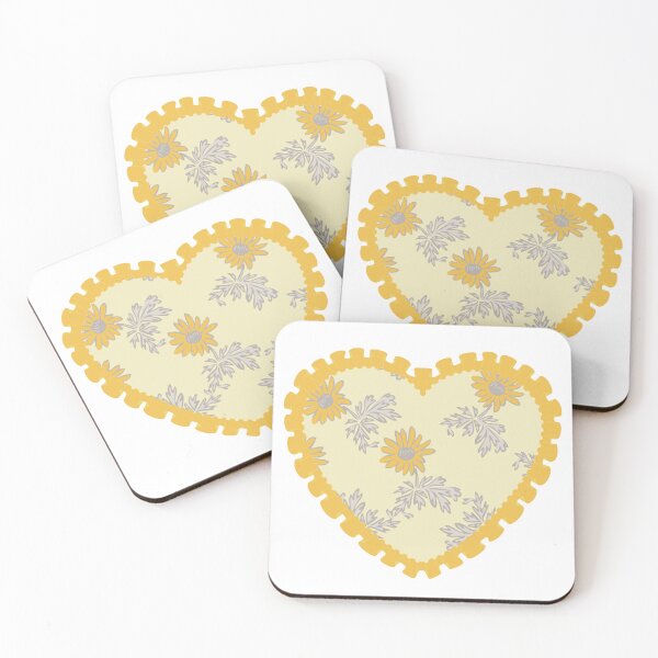 Item preview, Yellow floral heart with yellow frilly border  designed and sold by priyankajustine.