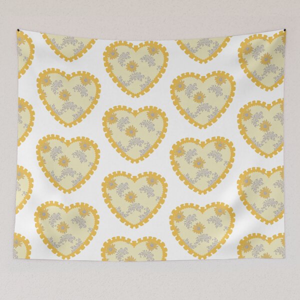 Item preview, Yellow floral heart with yellow frilly border  designed and sold by priyankajustine.