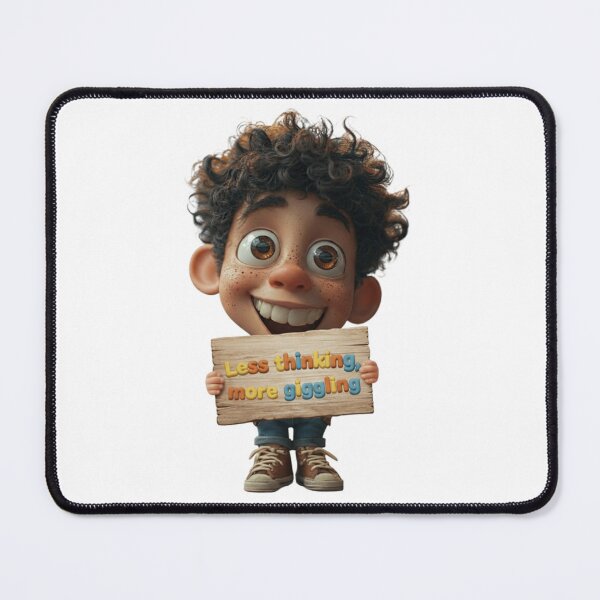 Item preview, Less Thinking More Giggling - Funny Quote for Kids & Adults designed and sold by AleksKos.