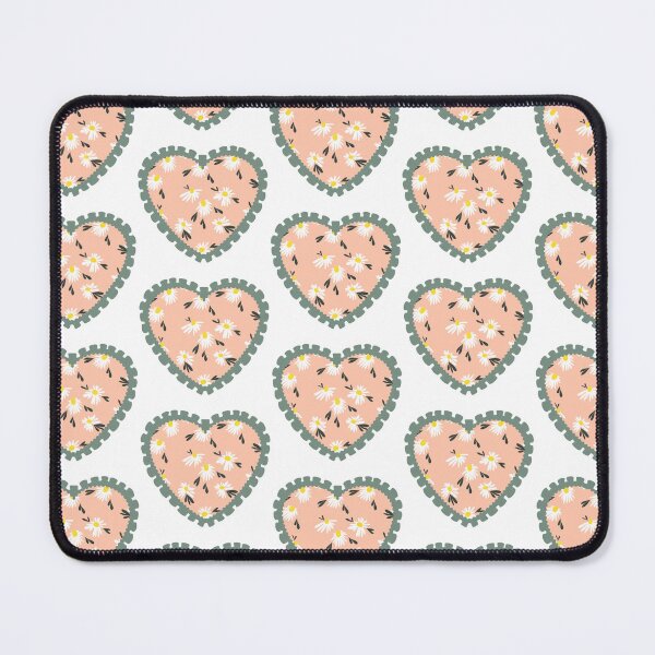 Item preview, Peach floral heart with green frilly border  designed and sold by priyankajustine.