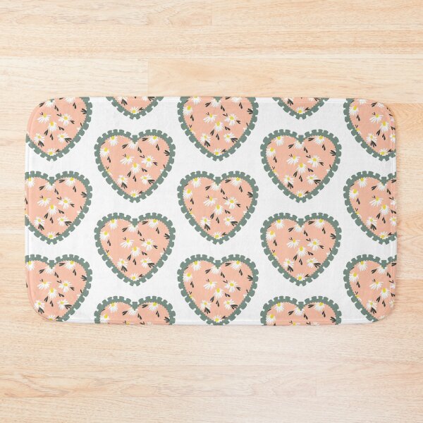 Item preview, Peach floral heart with green frilly border  designed and sold by priyankajustine.