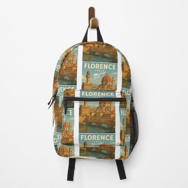 Item preview, 32 Greetings From Florence - Italy - Retro Colorful City View (Three Landmarks) designed and sold by lauren-cekhan.
