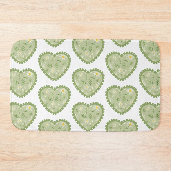 Item preview, Sage green floral heart with green frilly border  designed and sold by priyankajustine.
