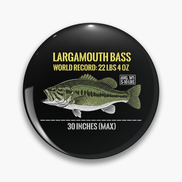 Item preview, Detailed Bass Illustration with World Record Weight Info designed and sold by SplashTastic.