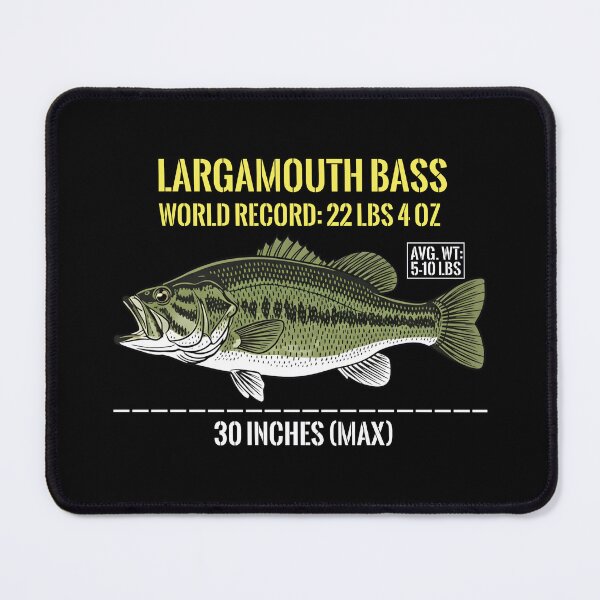 Item preview, Detailed Bass Illustration with World Record Weight Info designed and sold by SplashTastic.