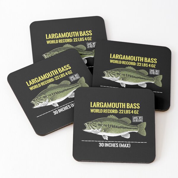 Item preview, Detailed Bass Illustration with World Record Weight Info designed and sold by SplashTastic.