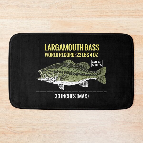Item preview, Detailed Bass Illustration with World Record Weight Info designed and sold by SplashTastic.