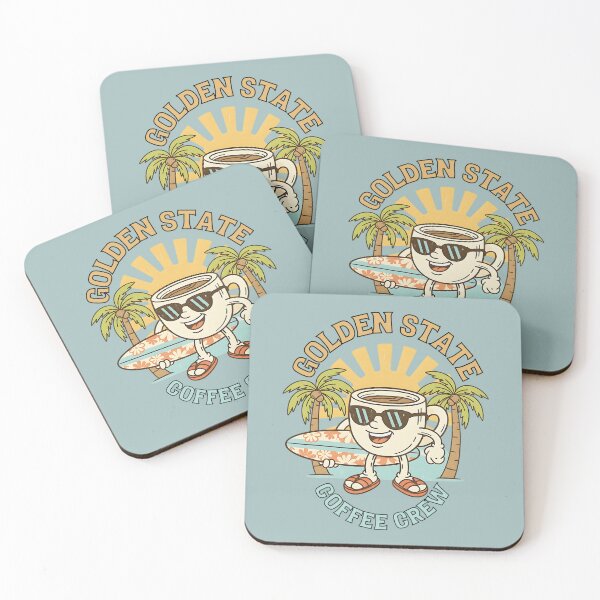 Item preview, Golden State Coffee Crew Retro Surfing Coffee Design designed and sold by PostersMode.