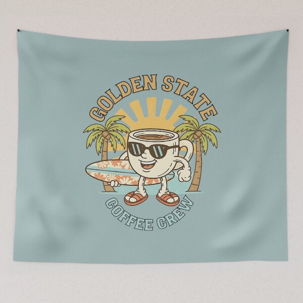 Item preview, Golden State Coffee Crew Retro Surfing Coffee Design designed and sold by PostersMode.