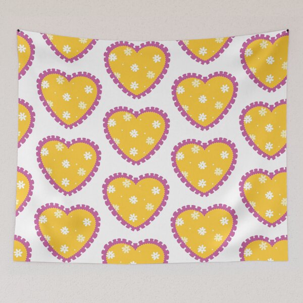 Item preview, Yellow Floral heart with pink frilly border  designed and sold by priyankajustine.