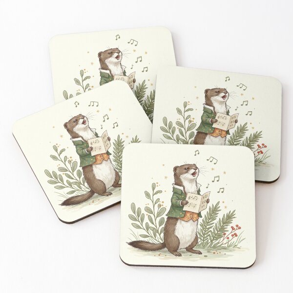 Item preview, Festive Weasel Caroler designed and sold by Pasteltone.