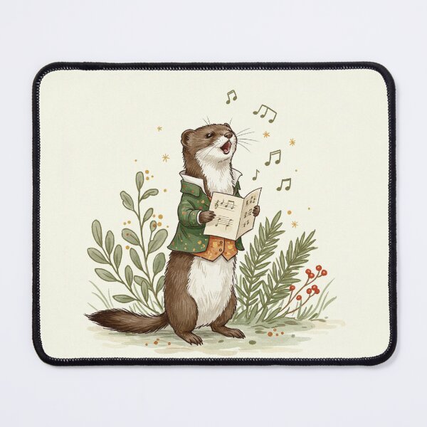 Item preview, Festive Weasel Caroler designed and sold by Pasteltone.