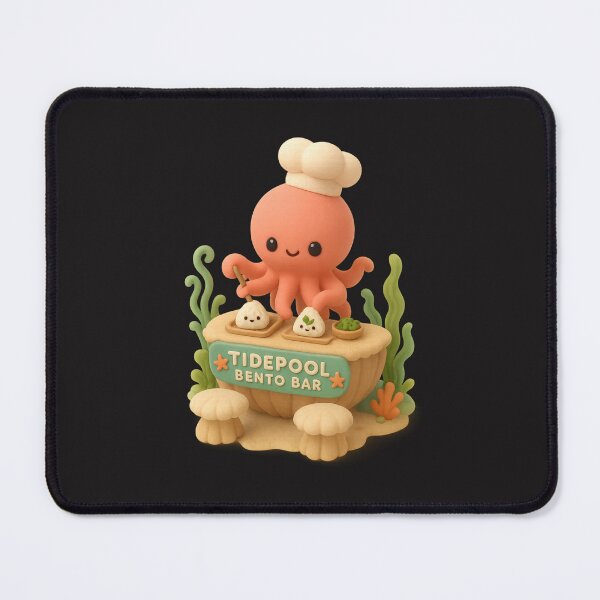 Item preview, Cute Tidepool Bento Bar Octopus Chef | Kawaii Cottagecore Fantasy Art designed and sold by Moons Studio.