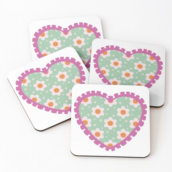 Item preview, Smiley flower heart with pink frilly border  designed and sold by priyankajustine.
