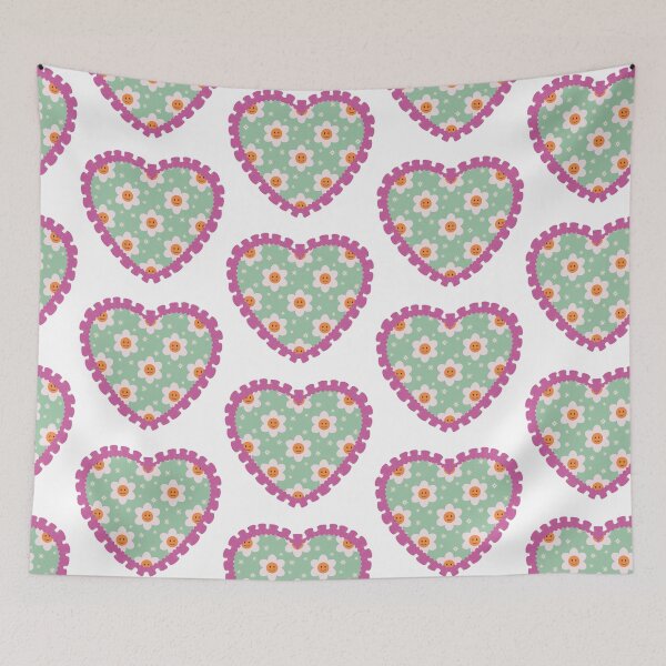 Item preview, Smiley flower heart with pink frilly border  designed and sold by priyankajustine.