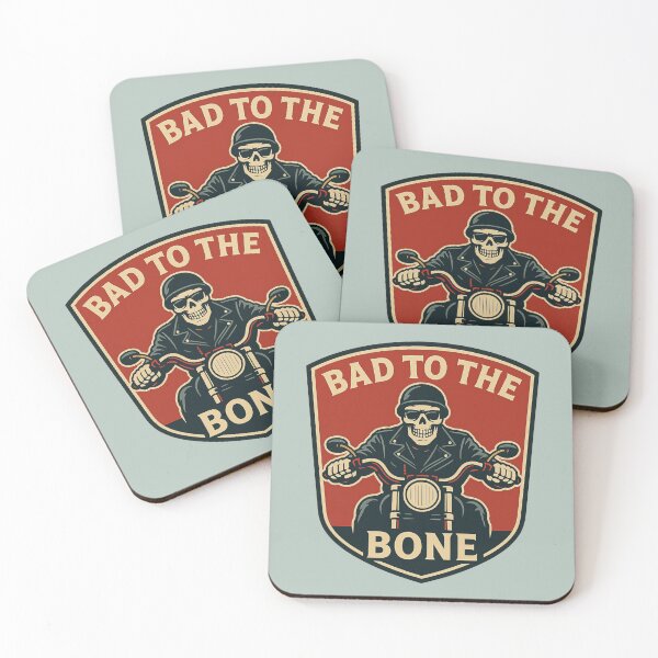 Item preview, Bad to the Bone – Skeleton Biker Badge Design designed and sold by hangmeart.