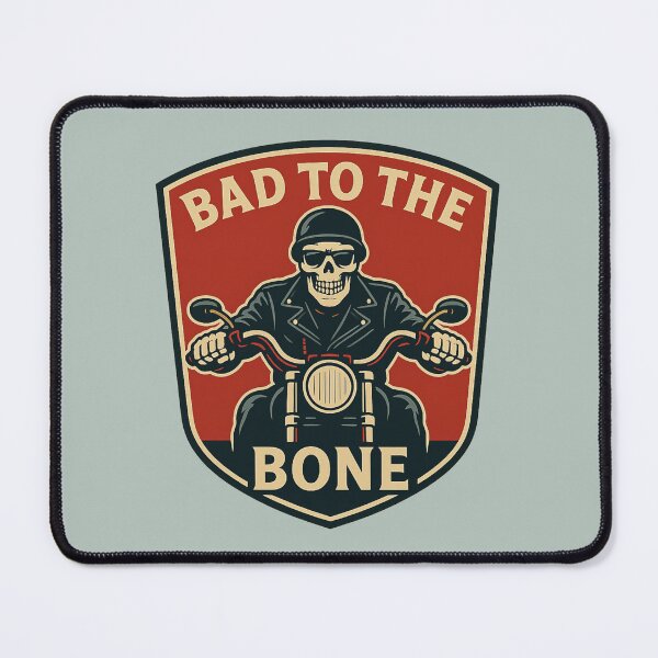Item preview, Bad to the Bone – Skeleton Biker Badge Design designed and sold by hangmeart.