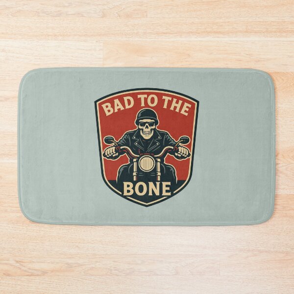 Item preview, Bad to the Bone – Skeleton Biker Badge Design designed and sold by hangmeart.