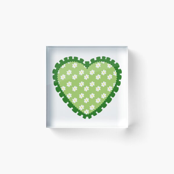 Item preview, Green floral heart with green frilly border  designed and sold by priyankajustine.