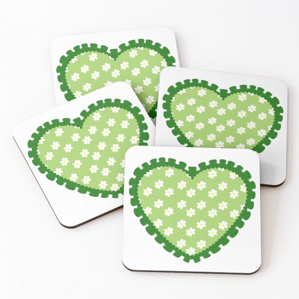 Item preview, Green floral heart with green frilly border  designed and sold by priyankajustine.