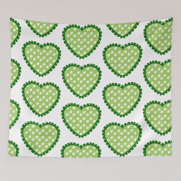 Item preview, Green floral heart with green frilly border  designed and sold by priyankajustine.