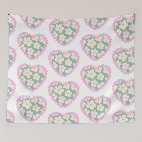 Item preview, Floral heart with pink frilly border  designed and sold by priyankajustine.