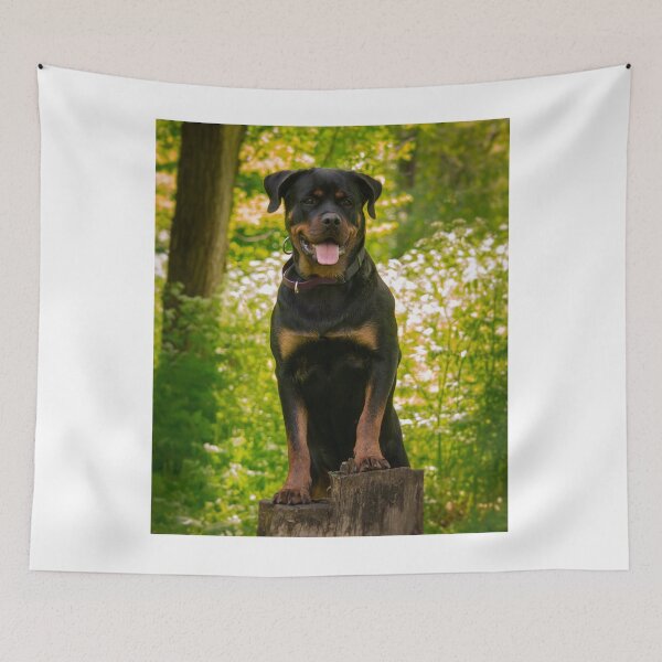 Item preview, Rottweiler Dog on Top of Log  designed and sold by VanGaldo.