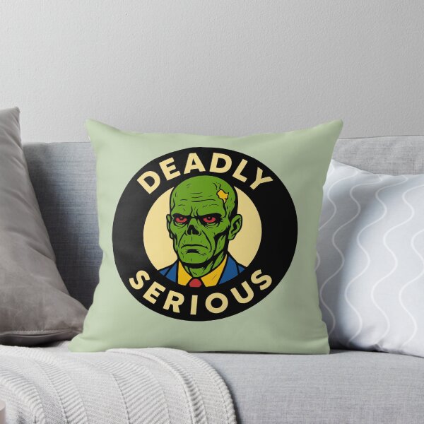 Item preview, Deadly Serious – Zombie Head Badge Design designed and sold by hangmeart.