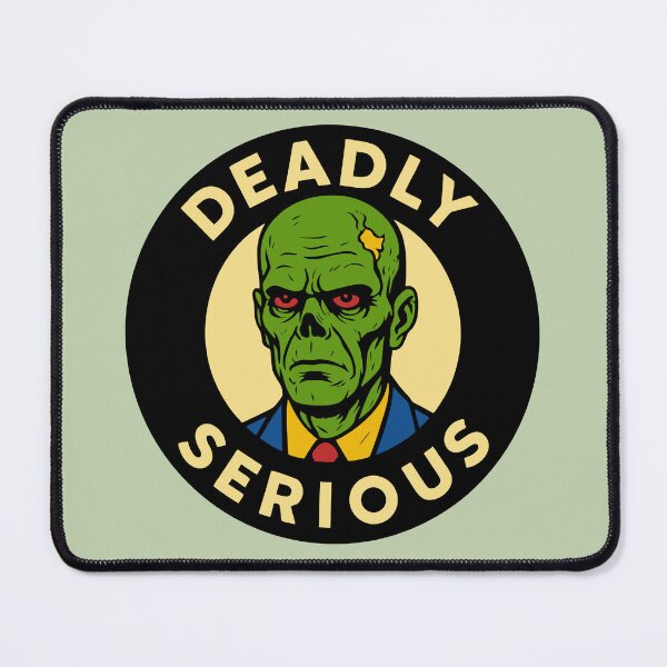 Item preview, Deadly Serious – Zombie Head Badge Design designed and sold by hangmeart.