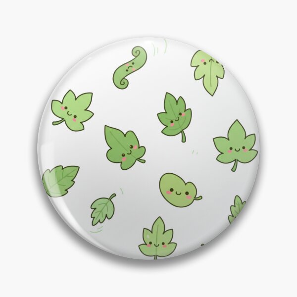 Item preview, Cute Kawaii Leaves Pattern | Happy Green Leaf Illustration designed and sold by Tidarat-27.