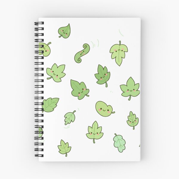 Item preview, Cute Kawaii Leaves Pattern | Happy Green Leaf Illustration designed and sold by Tidarat-27.