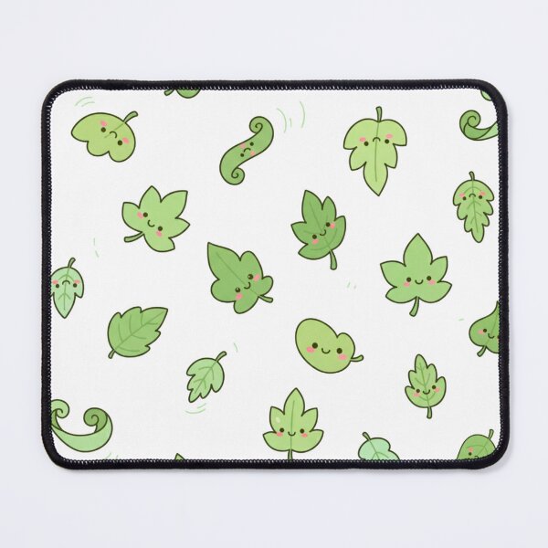Item preview, Cute Kawaii Leaves Pattern | Happy Green Leaf Illustration designed and sold by Tidarat-27.