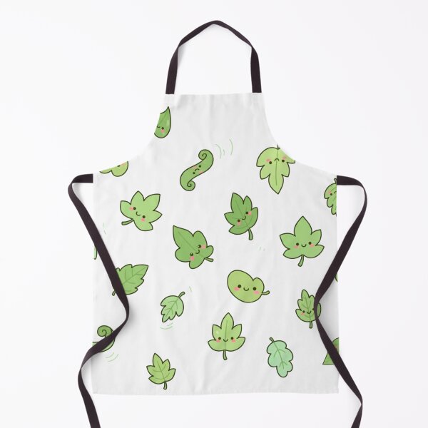 Item preview, Cute Kawaii Leaves Pattern | Happy Green Leaf Illustration designed and sold by Tidarat-27.