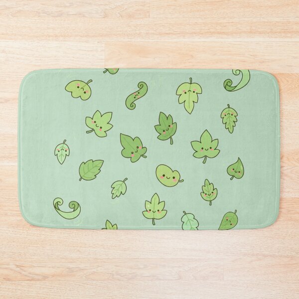 Item preview, Cute Kawaii Leaves Pattern | Happy Green Leaf Illustration designed and sold by Tidarat-27.