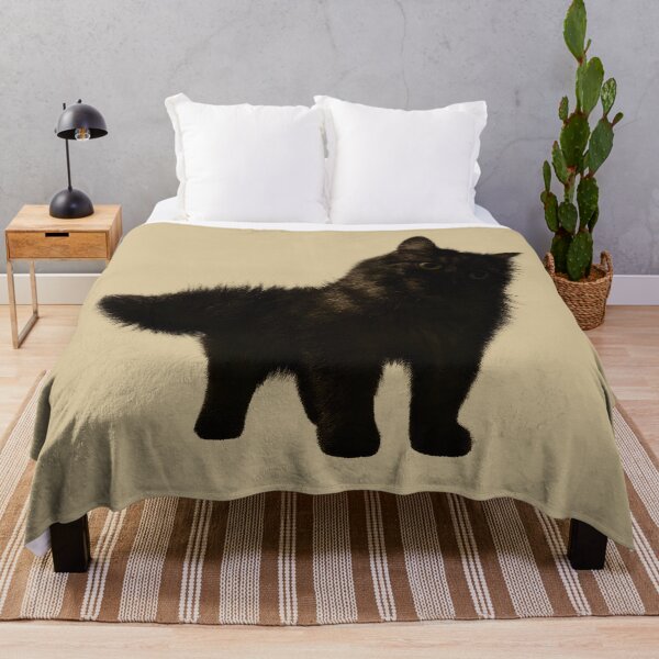 Item preview, Fluffy Black Cat – Elegant Warm Portrait designed and sold by WinkWild.