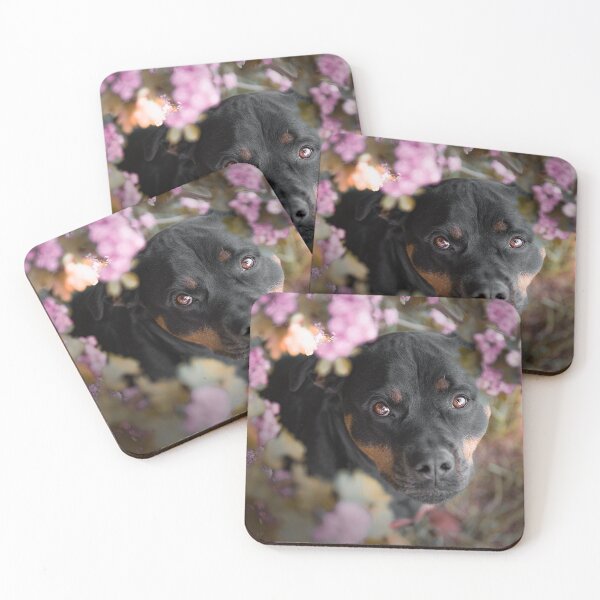 Item preview, Lovely Rottweiler Dog Surrounded with Purple Flowers  designed and sold by VanGaldo.