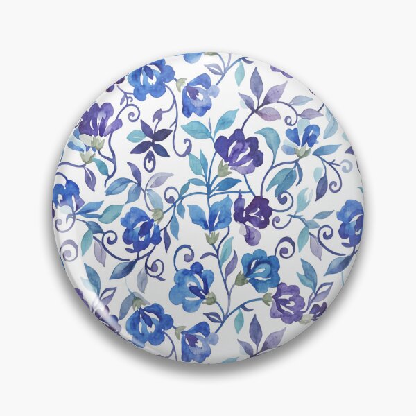 Item preview, Vibrant Royal Blue & Purple Watercolor Floral Pattern - Lush Botanical Repeat designed and sold by bloomling.